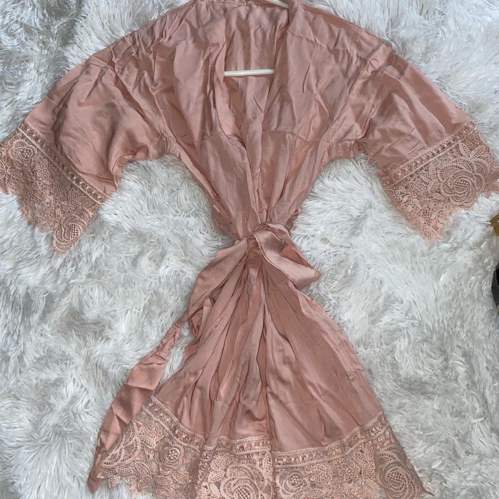 Cotton Robe with LUX Lace